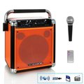 Trexonic Trexonic TRX-99ORG Wireless Portable Party Speaker with USB Recording; FM Radio & Microphone - Orange TRX-99ORG